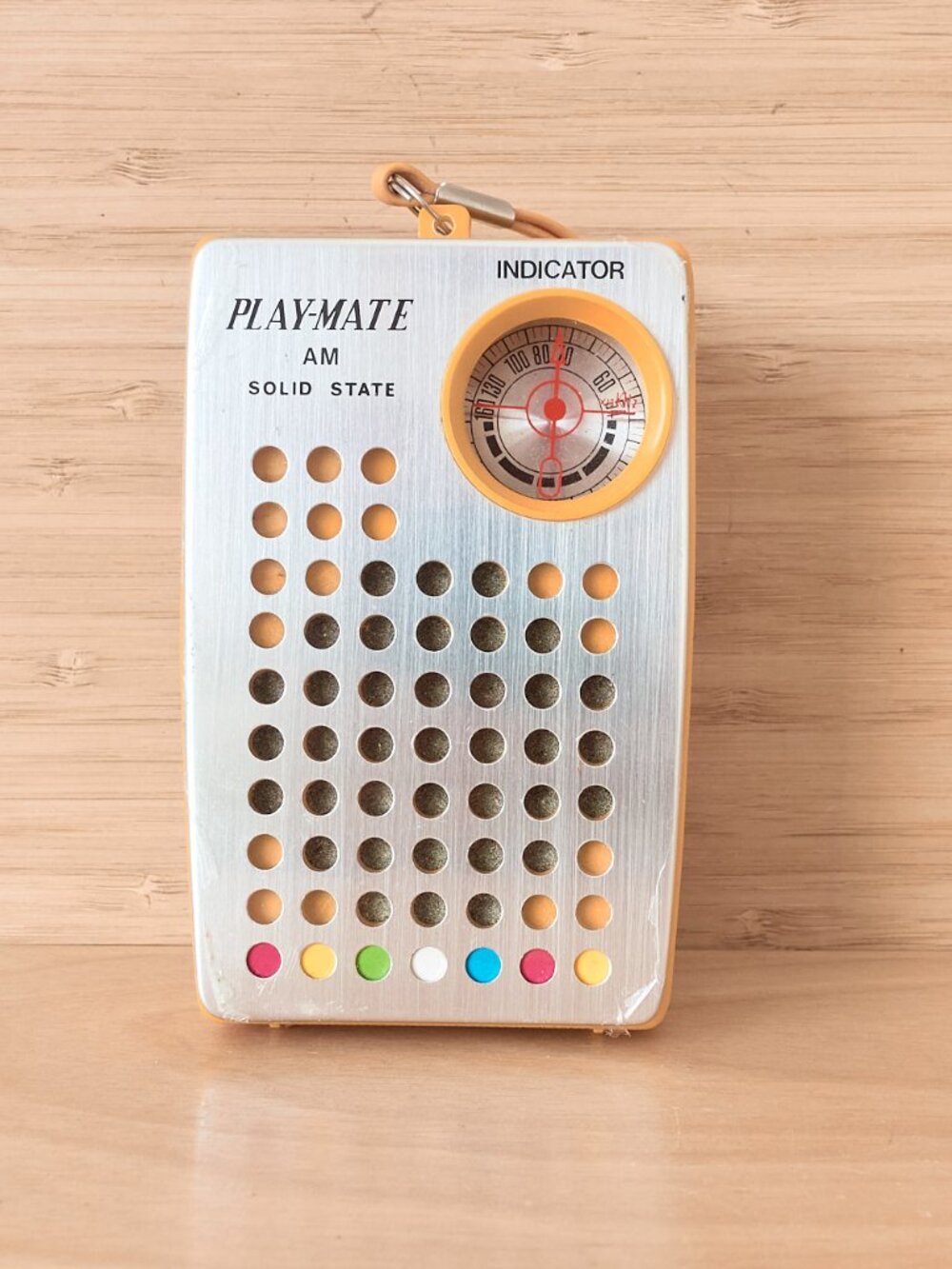 Vintage Play-Mate AM Solid State Transistor Radio Orange Portable Pocket Radio